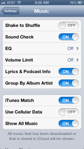 Music App Settings