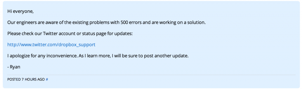 Dropbox Forum Post