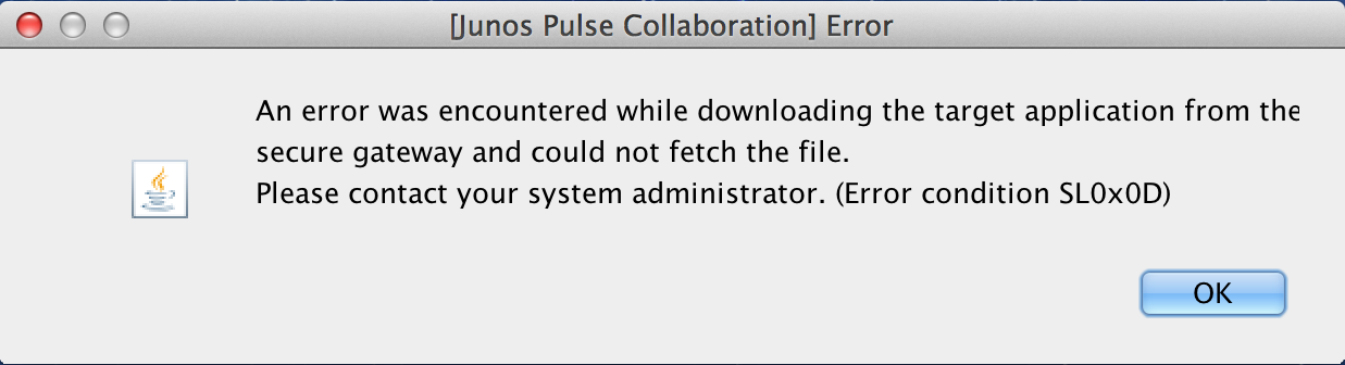 pulse secure error 1205