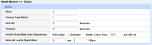 Global Health Monitor Settings