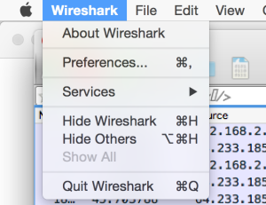 Wireshark Menu