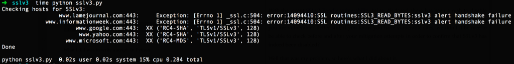 SSLv3Checker Output