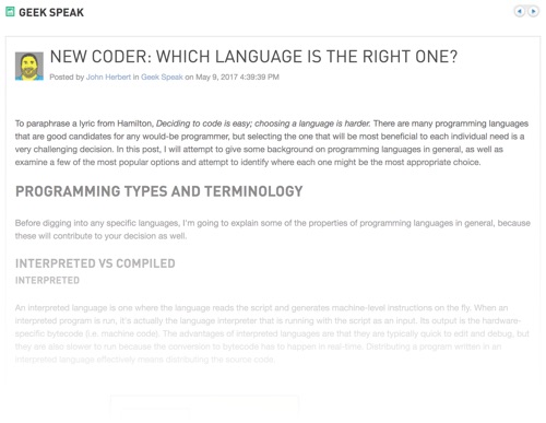 New Coder: Which language is the right one? (Thwack)