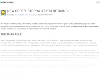 New Coder: Stop What You're Doing!