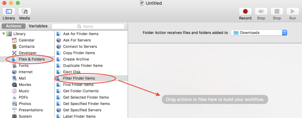 Automator - Add File Filter