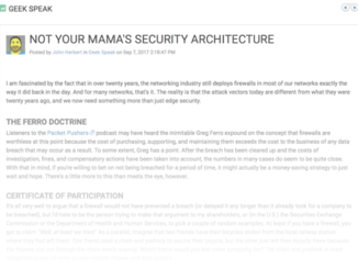 Not Your Mama's Security Architecture