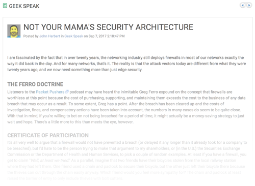 Not Your Mama's Security Architecture
